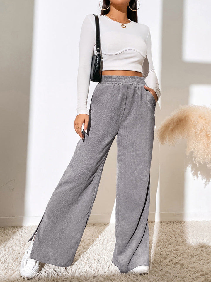 Drune mit hoher Taille und Cordstoff