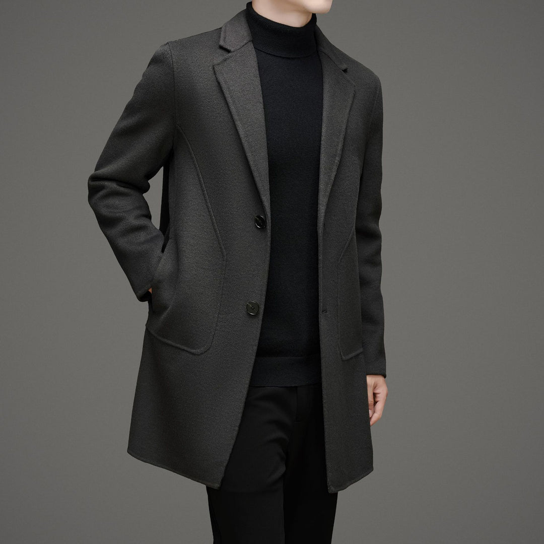 Herren eleganter Wollmantel mit praktischen Taschen und klassischem Schnitt Drune
