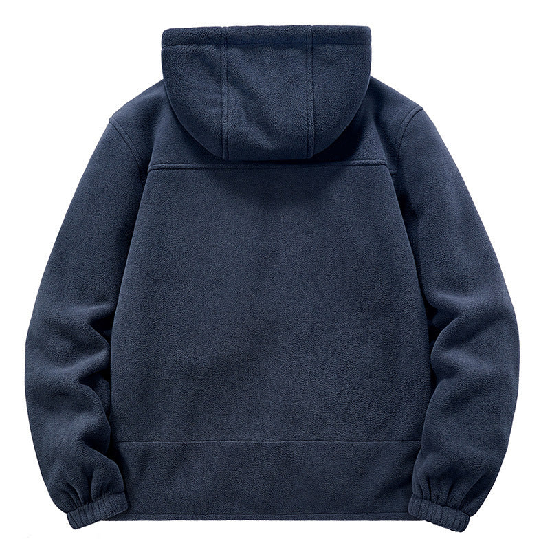 Herren Thermo-Fleece-Hoodie mit isolierendem Sherpa-Besatz und verdeckten Reißverschlusstaschen Drune
