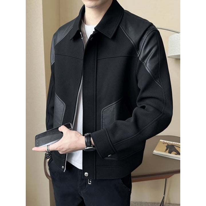 Herren Urbaner Steppjacke mit Lederdetails Drune