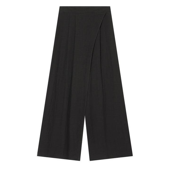 Damenweite Palazzo-Hose mit asymmetrischem Schnitt und elastischem Bund Drune
