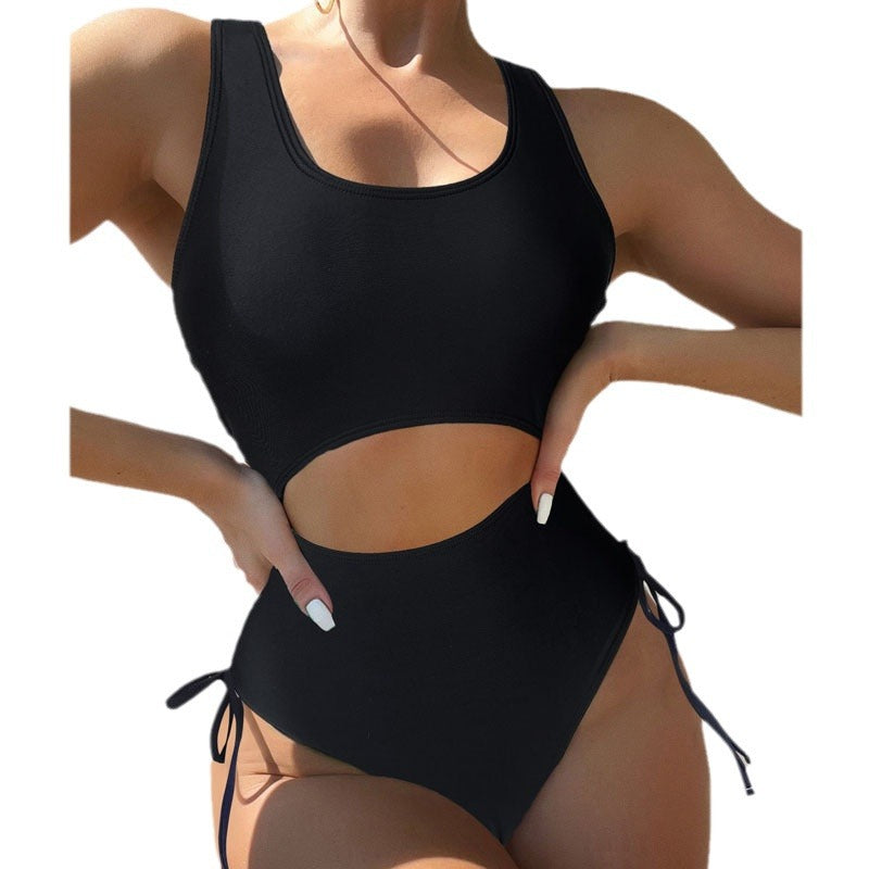 Damen Einteiler Badeanzug mit seitlichen Cut-Out-Details Drune