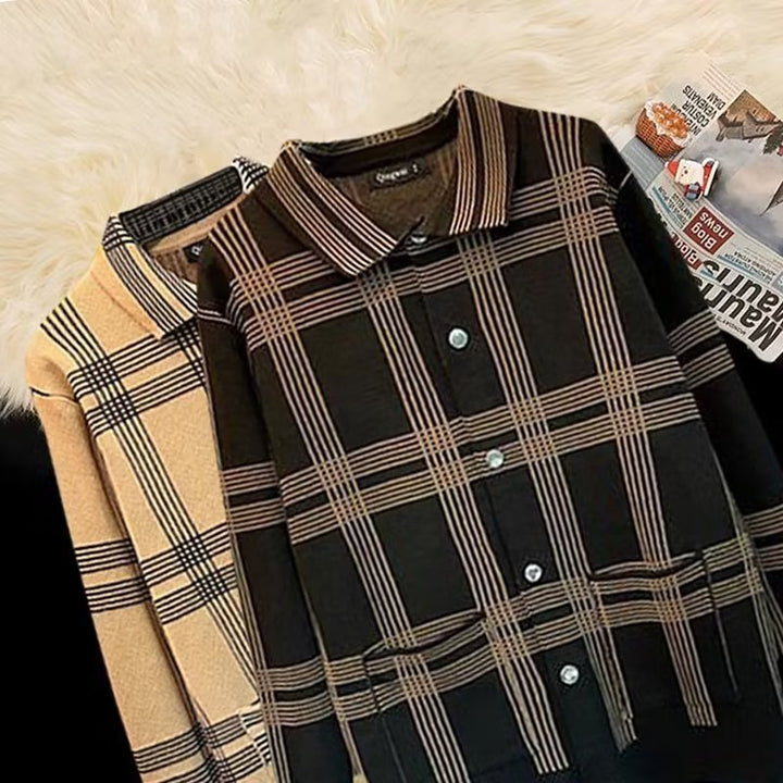 Damen Karierte Hemdjacke mit praktischen Taschen und eleganter Knopfleiste Drune