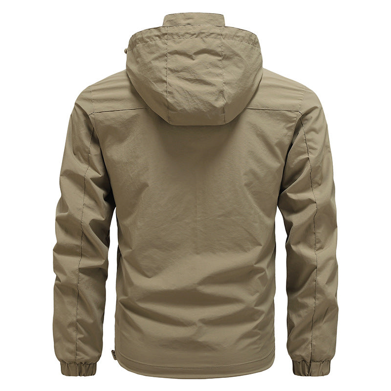 Herren Atmungsaktive ultraleichte Wind- und Regenjacke mit Mesh-Innenfutter und verdeckter Brusttasche Drune