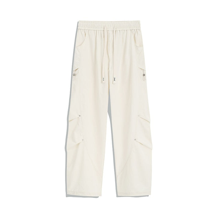 Herren Utility-Cargo-Loungehose mit Tunnelzugbund, Mehrfachtaschen & weitem Bein Drune