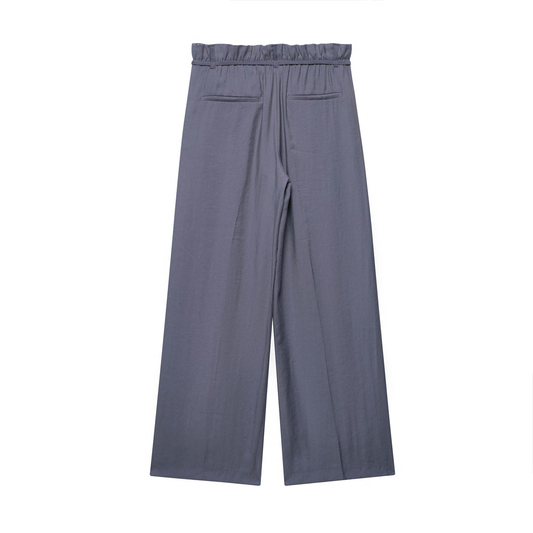 Damen weit geschnittene Palazzo-Hose mit elastischem Bund Drune