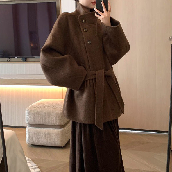 Damen Modischer und eleganter Wollmantel Drune