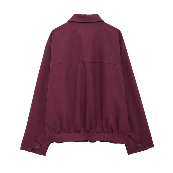 Herren nan minimalistische Harrington-Jacke mit durchgehendem Reißverschluss, Hemdkragen und Brustleistentasche Drune