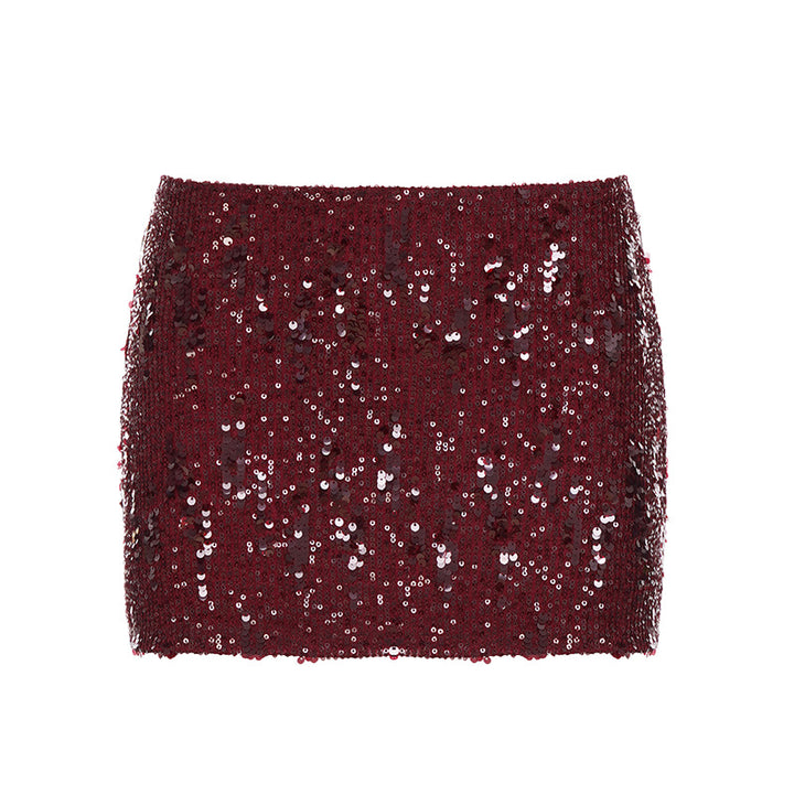 Damen Minirock mit glitzerndem Leopardenmuster und figurbetontem Schnitt Drune