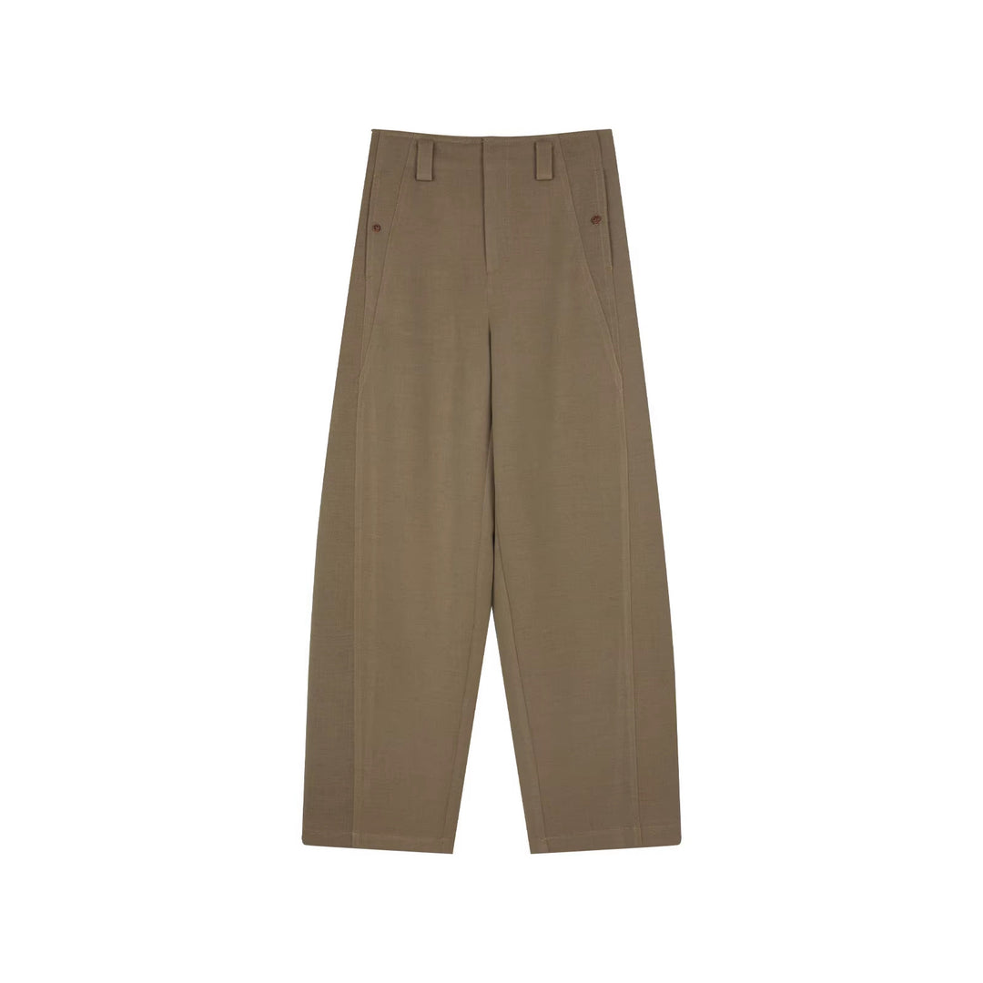 Damen Elegante und bequeme Hochtaillierte Stoffhose Drune