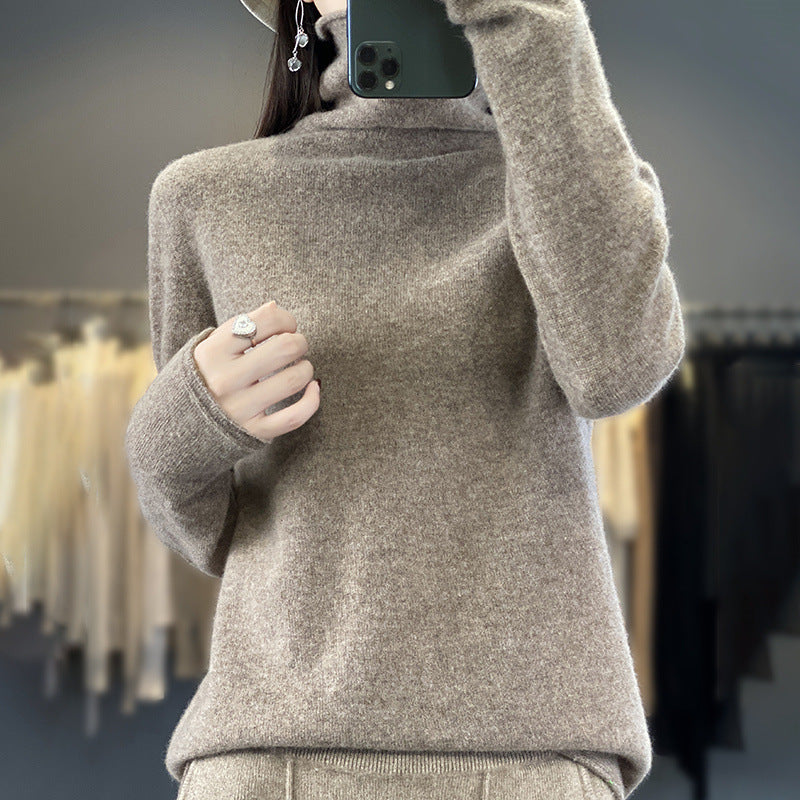 Damen Weicher Feinstrick-Rollkragenpullover mit kaschmirähnlicher Haptik und verlängerten Bündchen Drune