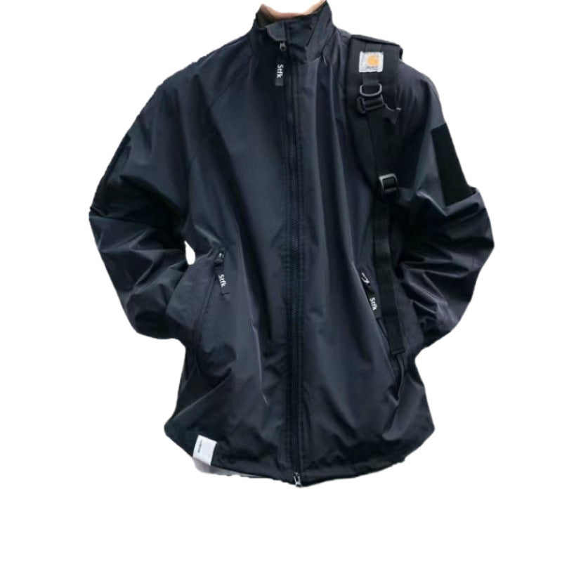 Herren Wind- und Wetterjacke mit funktionalen Taschen und hohem Kragen Drune