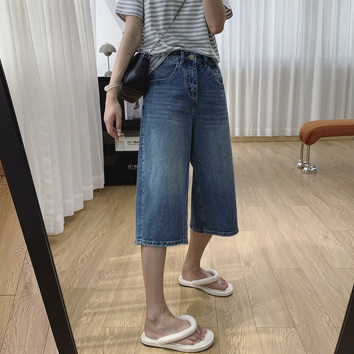 Damen Weite Denim Culottes Drune