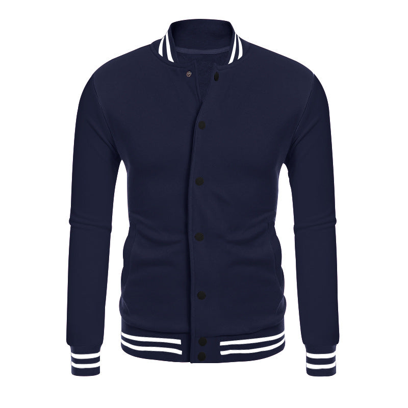 Herren nan College-Bomberjacke im Varsity-Stil mit Druckknopfleiste und gerippten Bündchen Drune