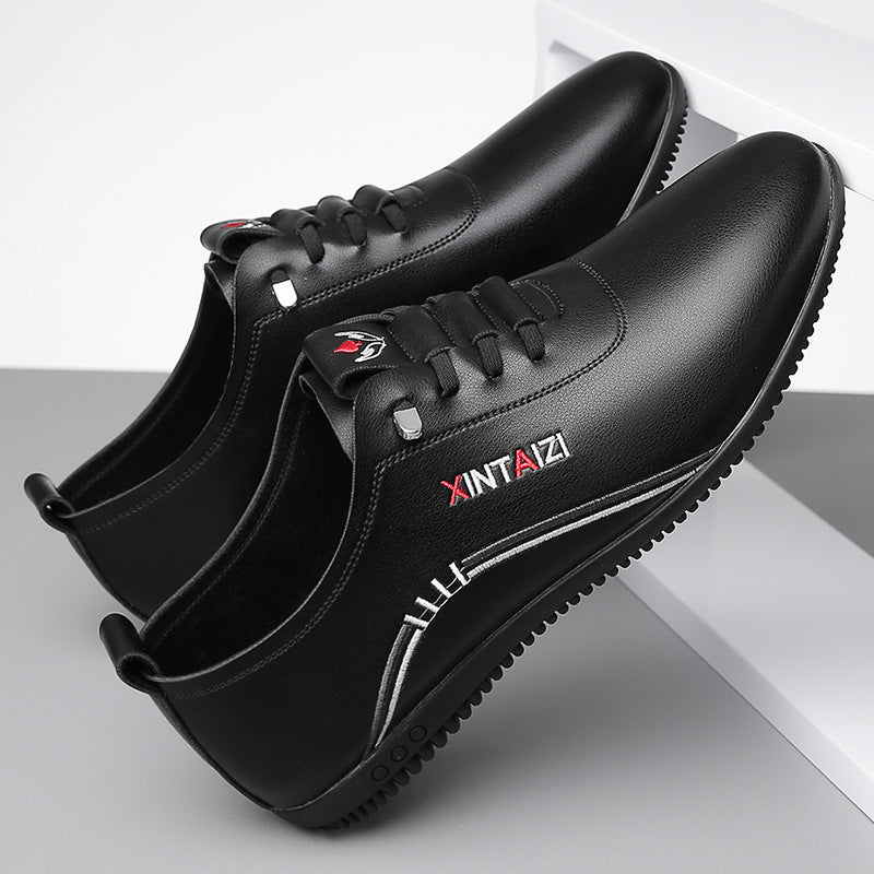 Herren Eleganter leichter Lederimitat-Slip-On mit elastischer Schnellzug-Lacing und profilierter Gummisohle Drune