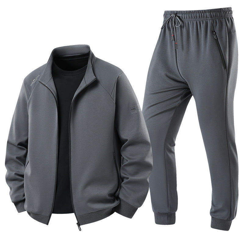 Herren Leichter Freizeit-Trainingsanzug-Set mit Reißverschlussjacke, elastischer Bund & Reißverschlusstaschen Drune