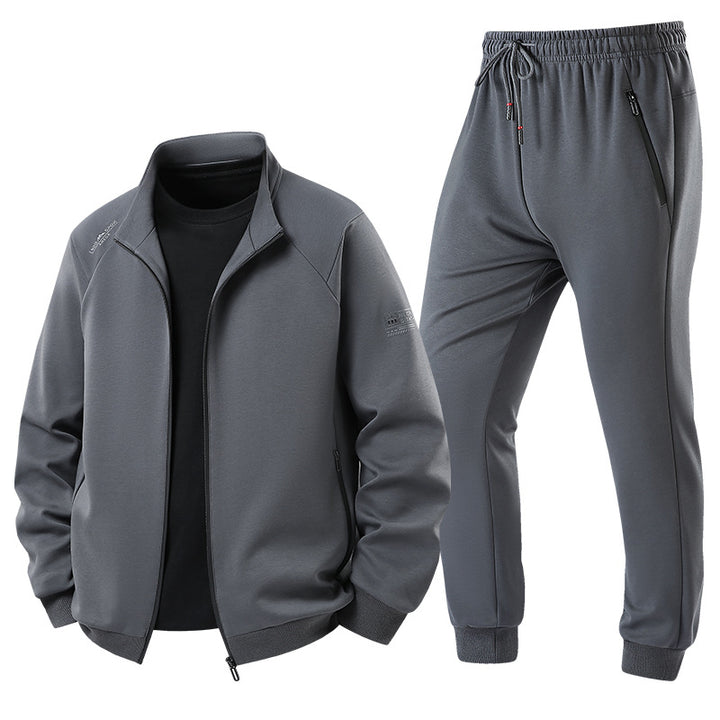 Herren Leichter Freizeit-Trainingsanzug-Set mit Reißverschlussjacke, elastischer Bund & Reißverschlusstaschen Drune