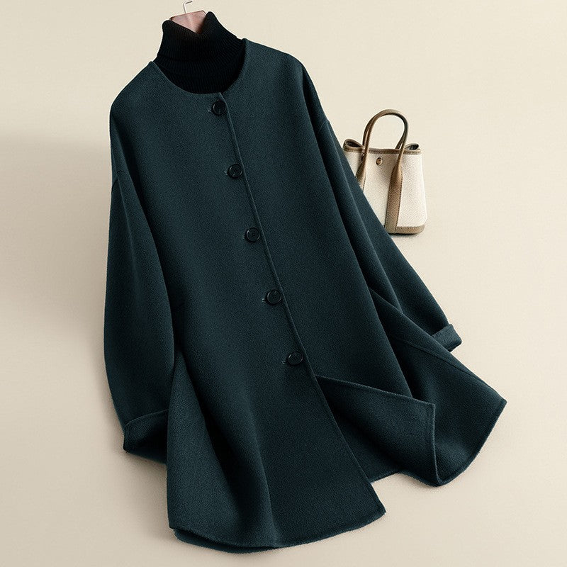 Damen Eleganter Wollmantel mit minimalistischen Details Drune