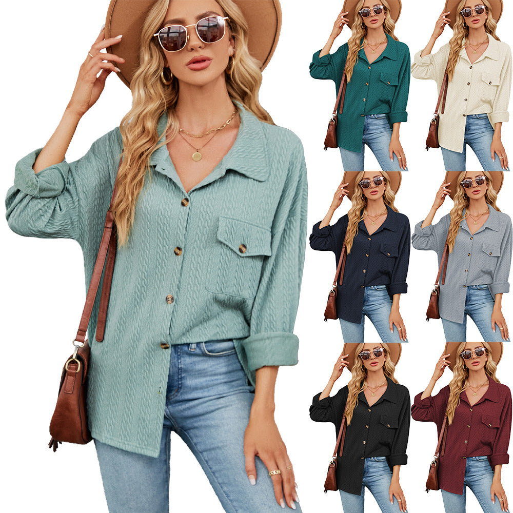 Damen lässige Overshirt mit strukturiertem Design Drune