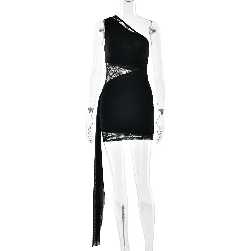 Damen Cocktailkleid mit asymmetrischem Schnitt Drune