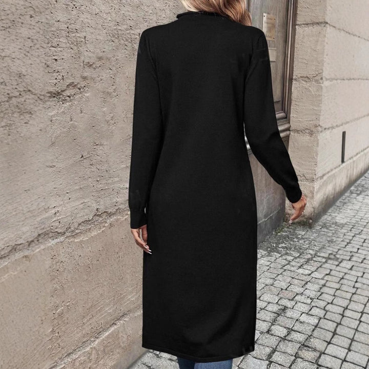 Damen elegantes Strickkleid mit seitlichen Schlitzen Drune