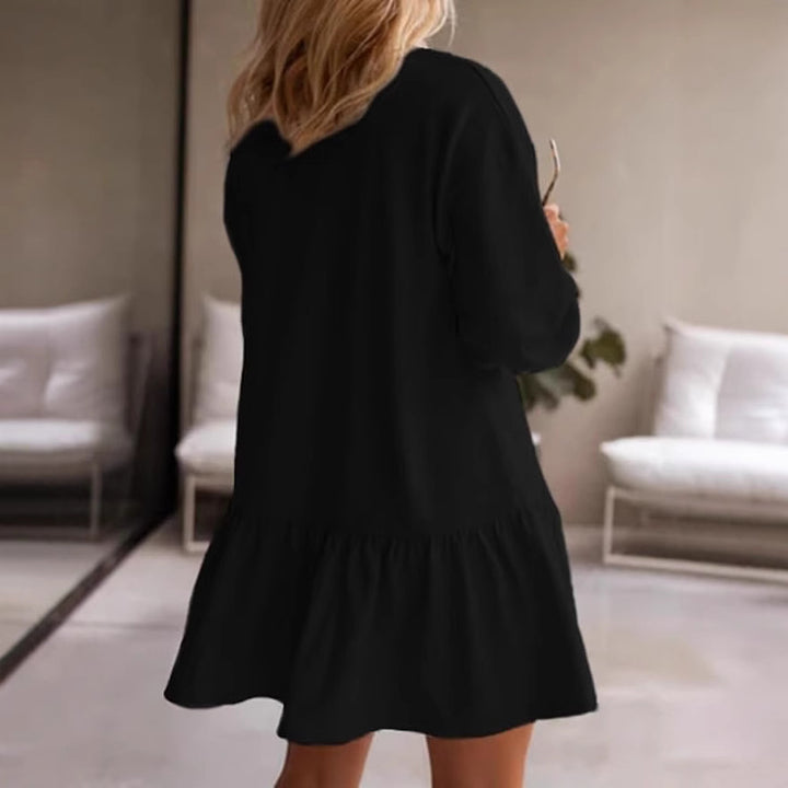 Damen lässiges Kleid mit weitem Schnitt und voluminösen Ärmeln Drune