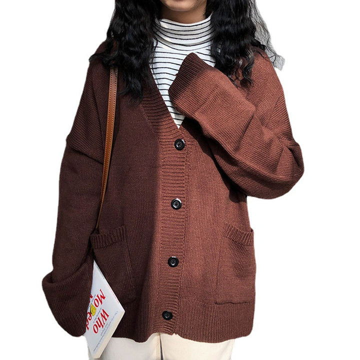 Damen bequemer Cardigan mit lässigem Schnitt und überschnittenen Schultern Drune