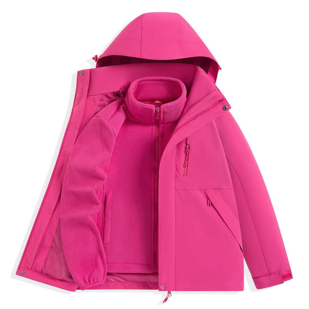 Herren zweilagiger Outdoorparka mit herausnehmbarer Fleece-Innenjacke und Kapuze Drune