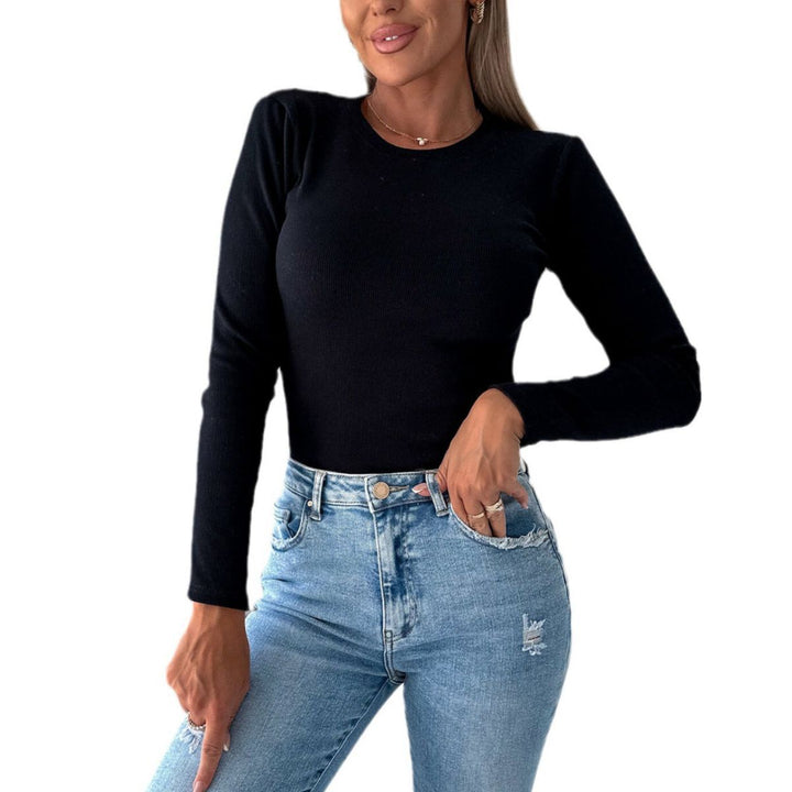 Damen Langarm-Shirt mit strukturierter Oberfläche und figurbetonter Passform Drune