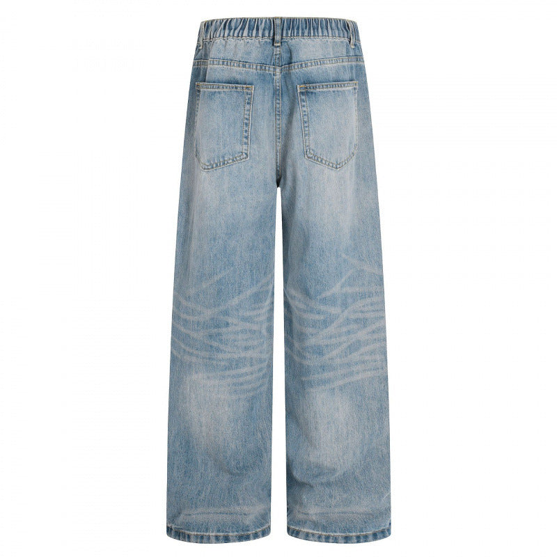 Damen Weite High-Waist Jeans aus leichtem Stonewashed Denim Drune