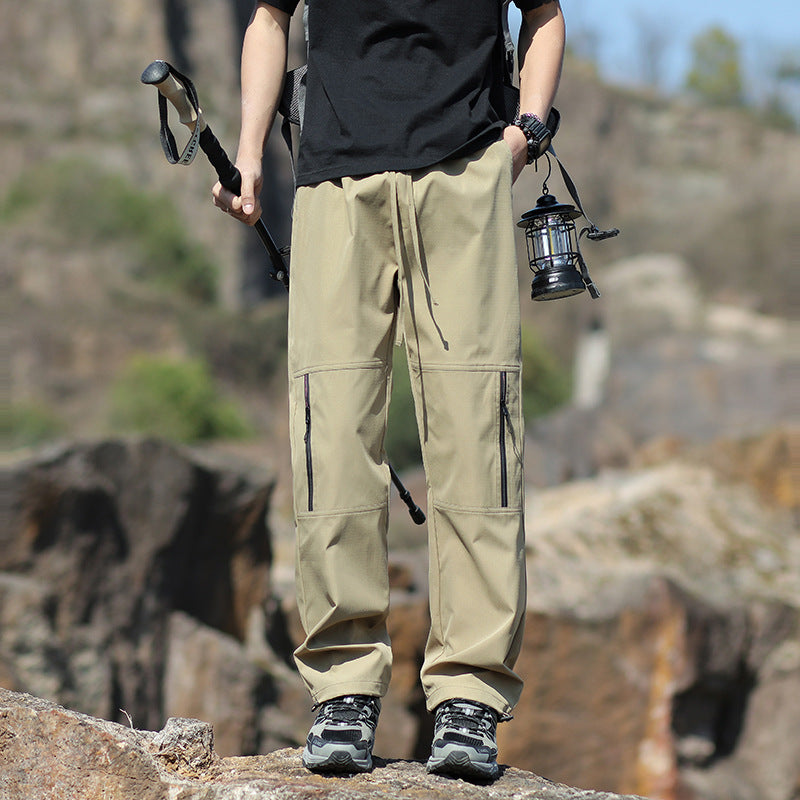 Herren Technische Outdoor- und Wanderhose mit Reißverschlusstaschen und verstellbarer Taille Drune
