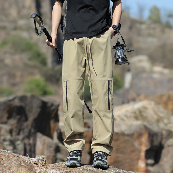 Herren Technische Outdoor- und Wanderhose mit Reißverschlusstaschen und verstellbarer Taille Drune