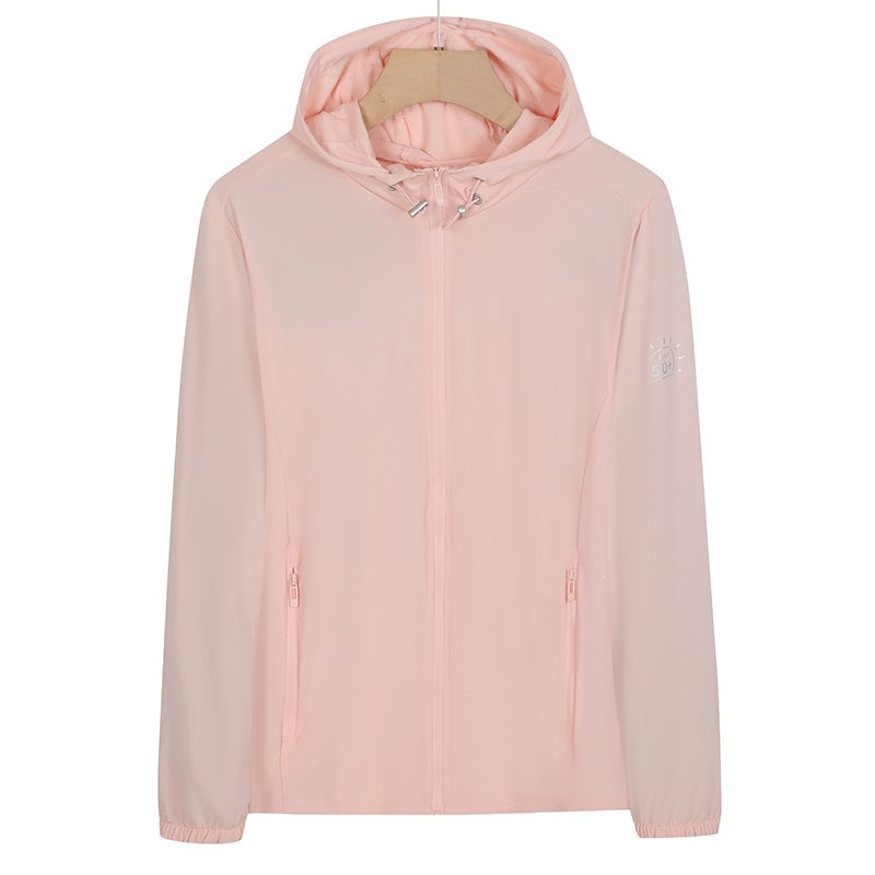 Unisex Leichte wind- und wasserabweisende Kapuzen‑Übergangsjacke mit durchgehendem Reißverschluss, Reißverschlusstaschen & elastischen Bündchen Drune