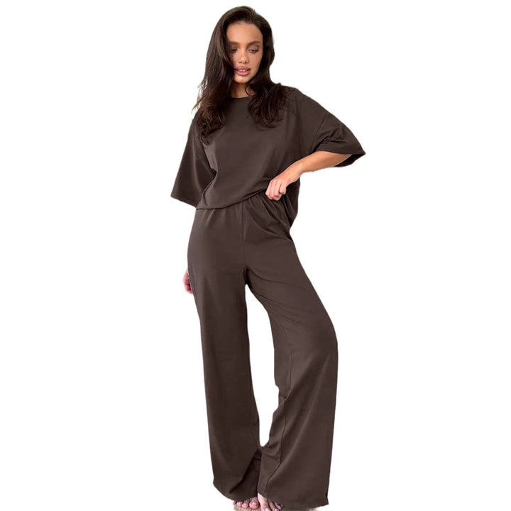 Damen lockeres Lounge-Set mit Knoten-Details und elastischer Taille Drune