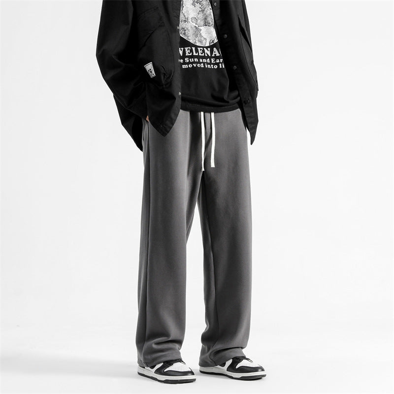 Herren Relaxed-Fit Lounge-Hose mit elastischem Bund, Kordelzug und weitem Bein Drune