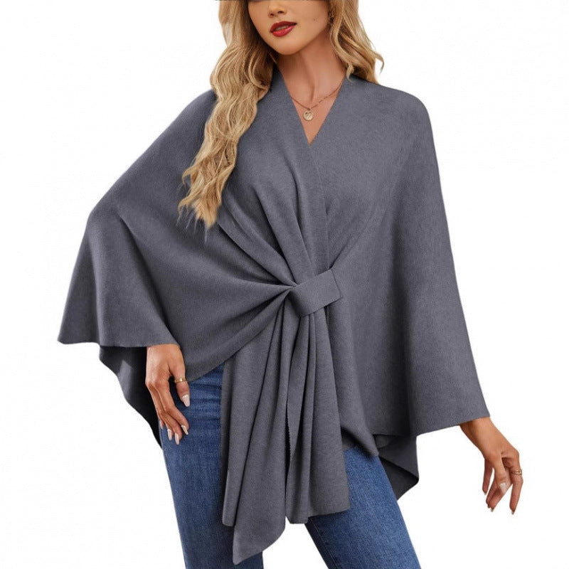 Damen modischer Wickelmantel mit trendigem Design Drune
