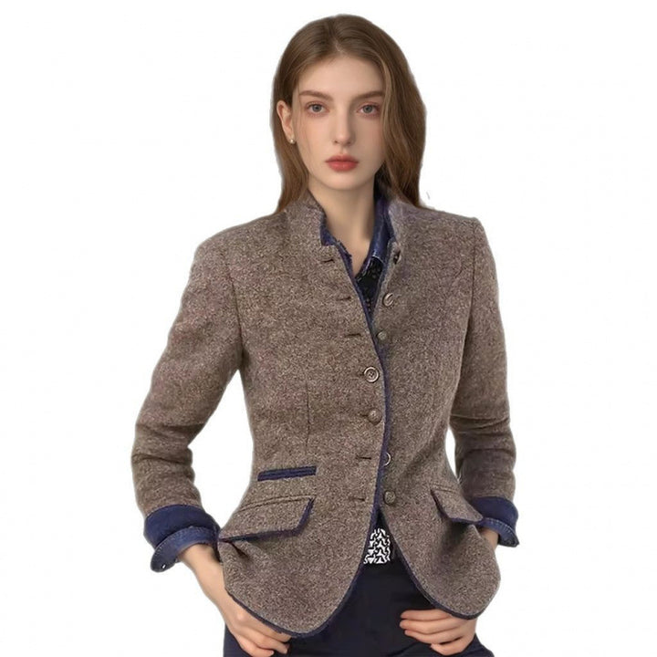 Damen eleganter Wollblazer mit Knopfdetails und stilvoller Passform Drune