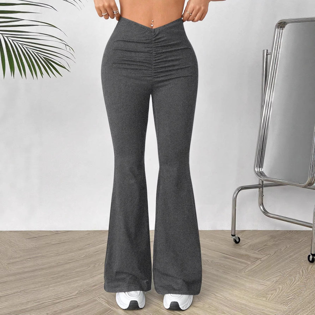Damen Hochtaillierte Bootcut-Hose Drune