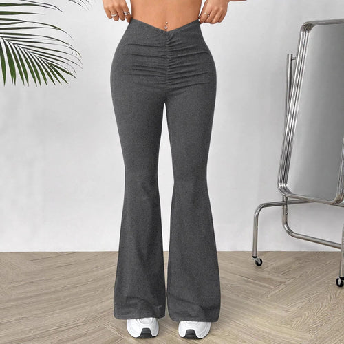 Damen Hochtaillierte Bootcut-Hose Drune