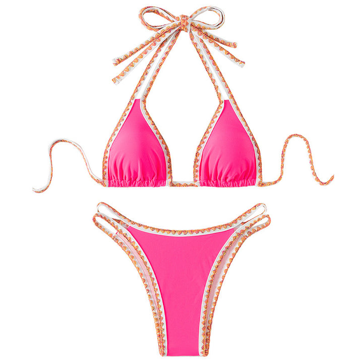 Damen Triangel-Bikini mit dekorativen Bändern Drune