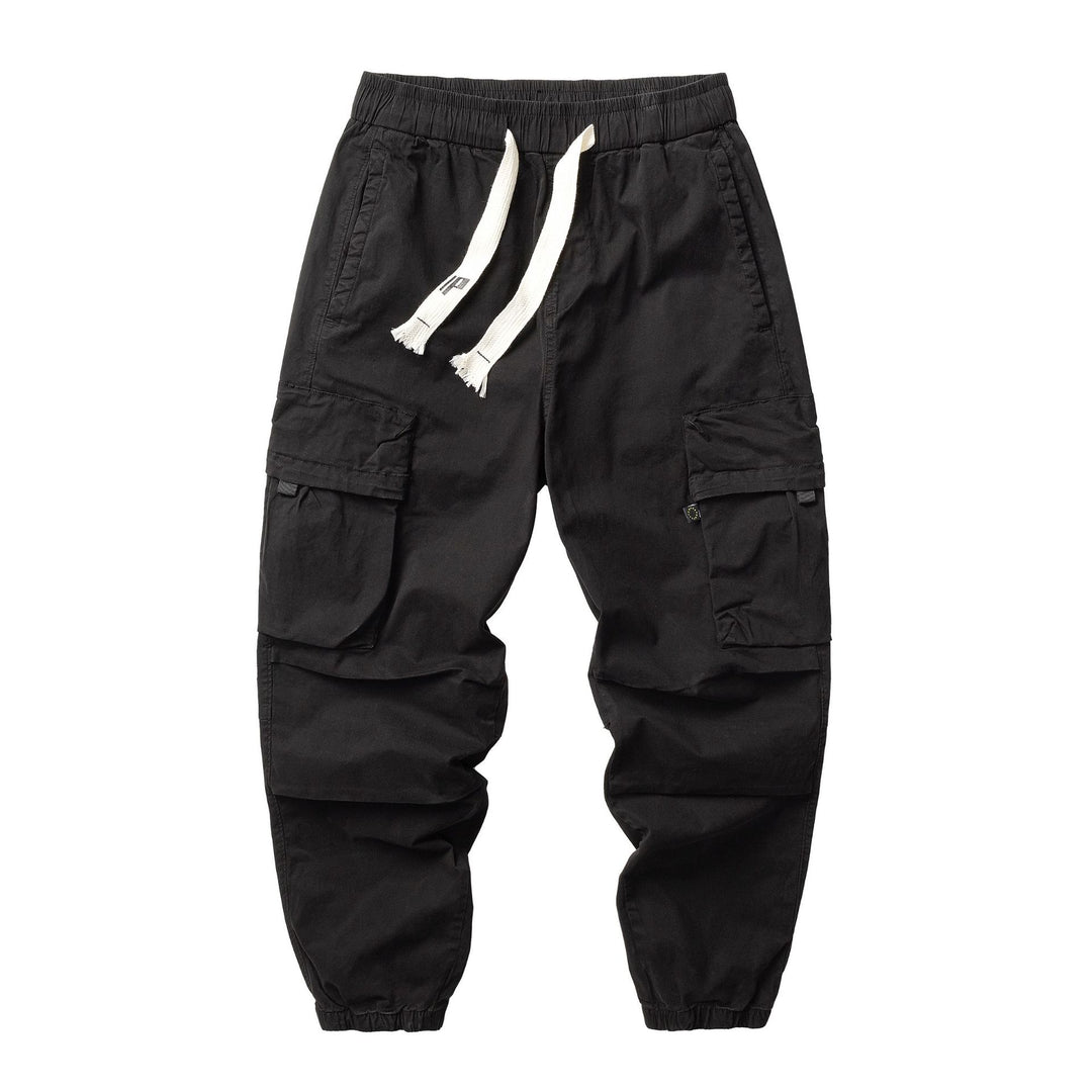 Herren Funktionelle Cargo-Joggerhose aus Baumwoll-Twill mit elastischem Tunnelzugbund und Klapp‑Utility‑Taschen Drune