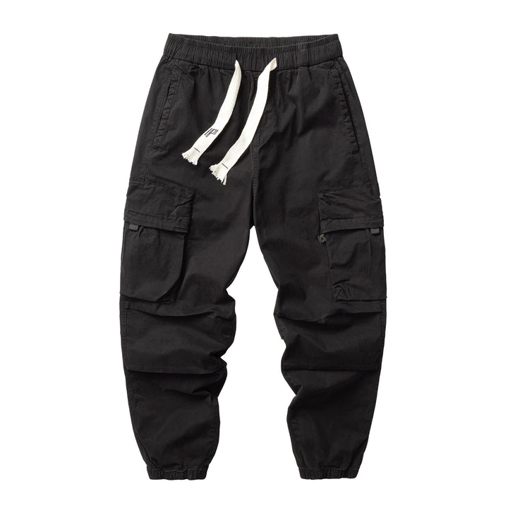 Herren Funktionelle Cargo-Joggerhose aus Baumwoll-Twill mit elastischem Tunnelzugbund und Klapp‑Utility‑Taschen Drune