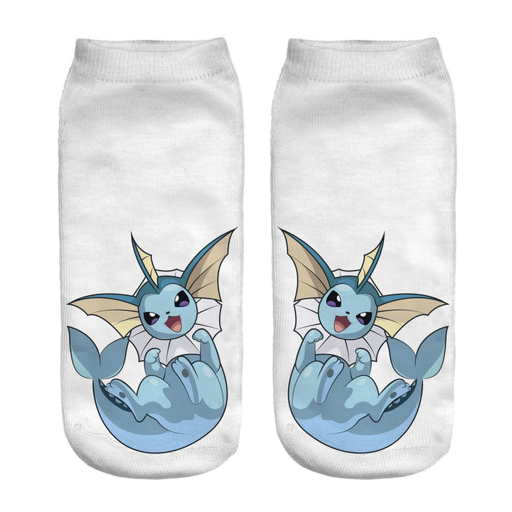 Unisex Niedrige Ankle-Socken mit Cartoon-Monster-Gesicht und weichem Baumwollmix Drune