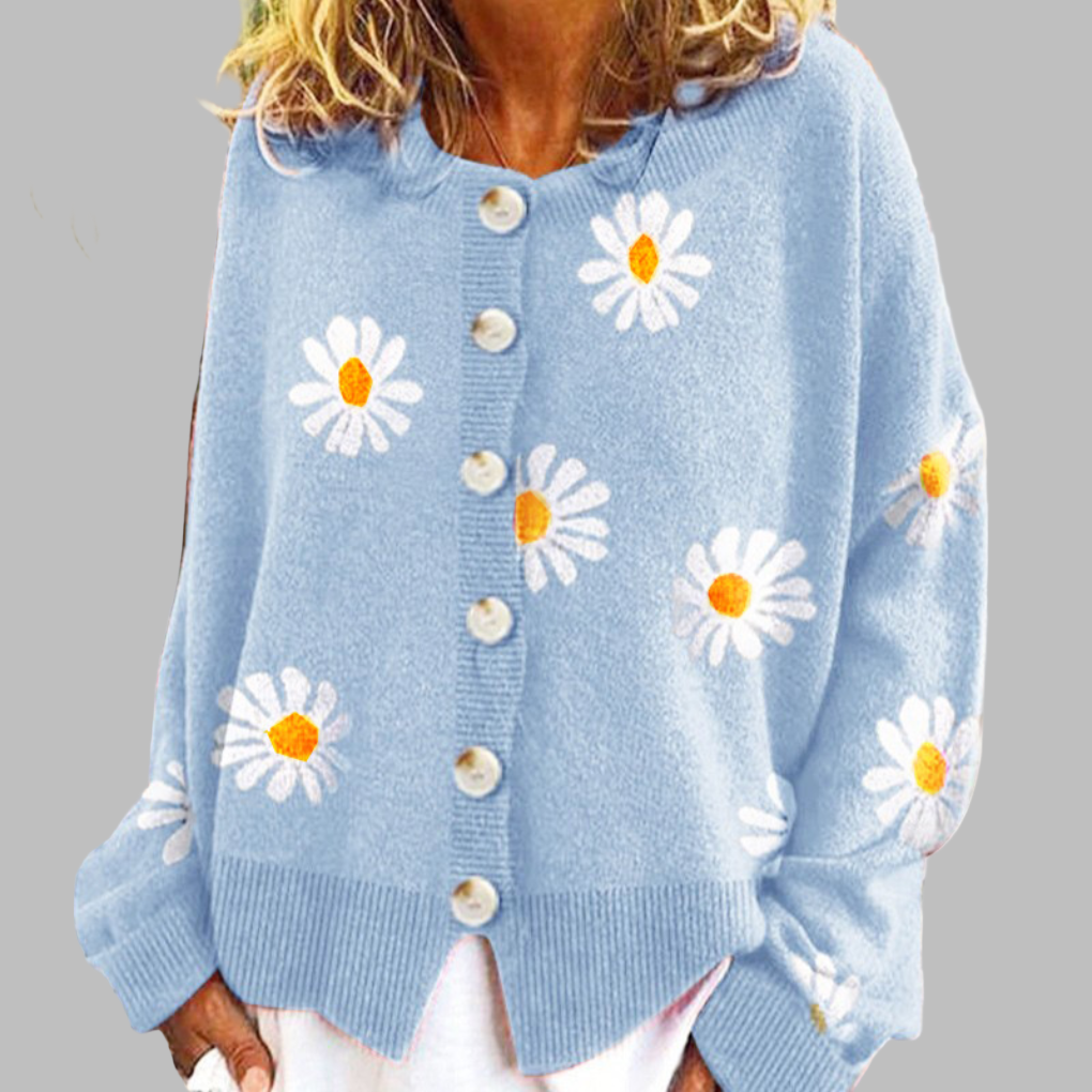 Drune | Blumen gestrickter Pullover für Damen