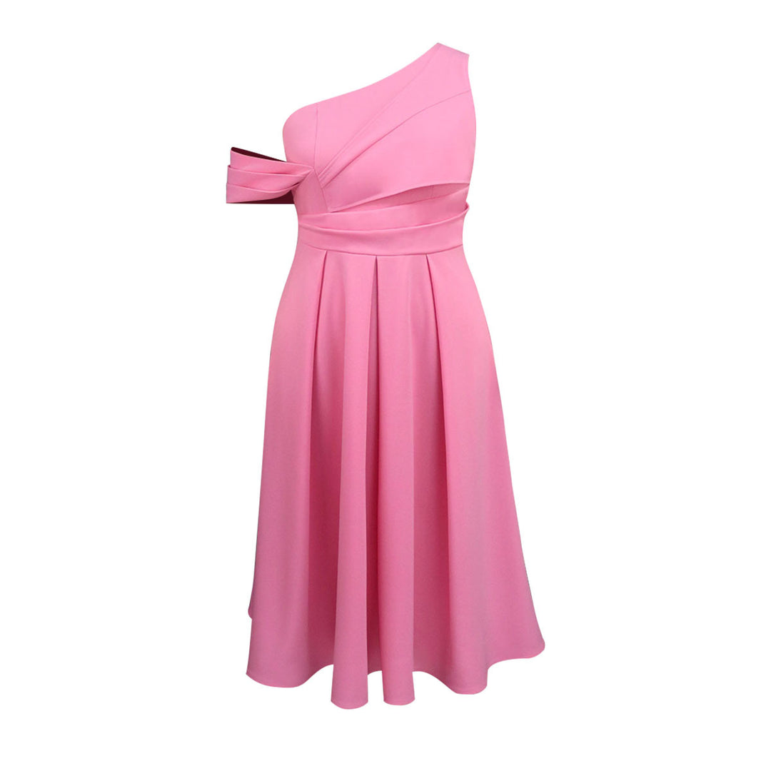 Damen Elegantes One-Shoulder Kleid mit Drapierungen Drune