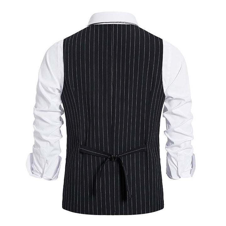 Herren elegante Anzugweste mit feinem Nadelstreifen und praktischen Taschen Drune
