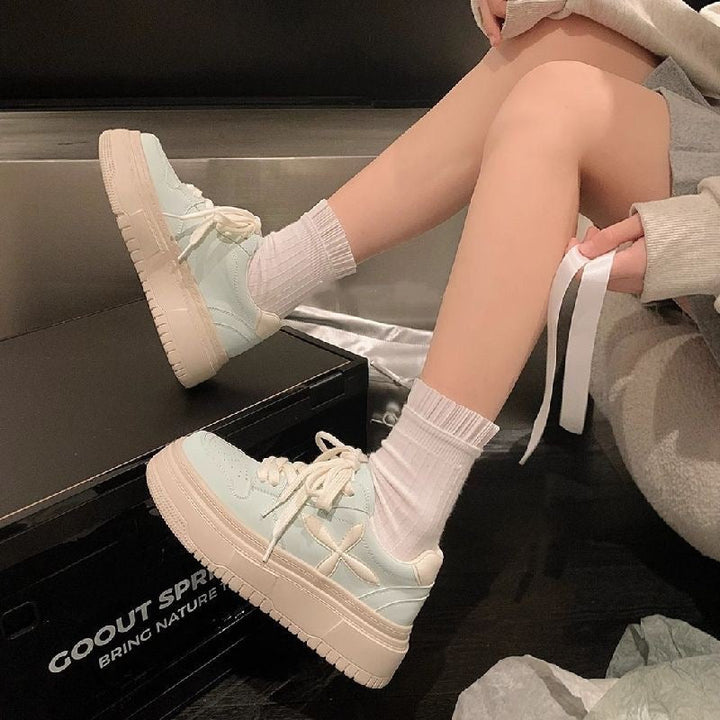 Damen modische Sneaker mit extrahoher Plattform und atmungsaktiver Oberfläche Drune