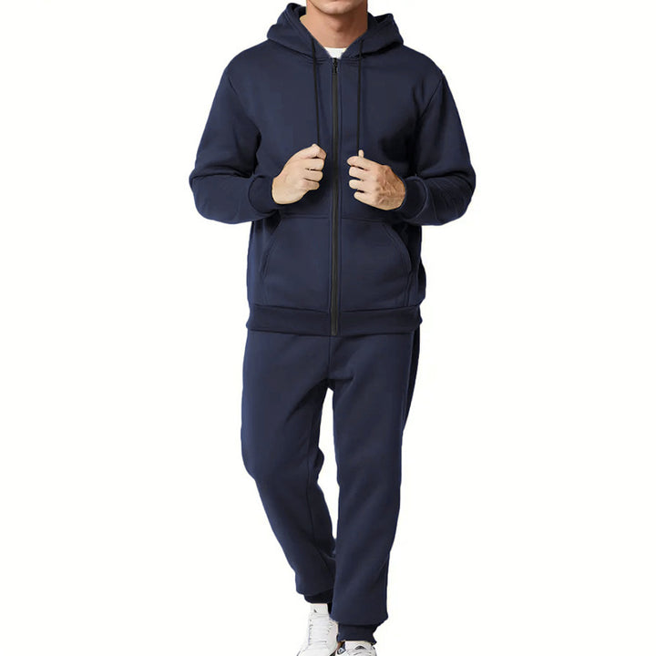 Herren Sportliches Komplett-Set mit Kapuzenjacke und Jogginghose Drune