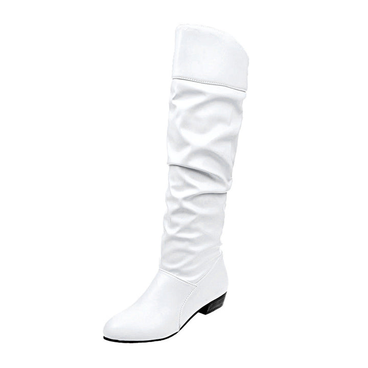 Damen nan knielange Slouch-Stiefel mit weichem Schaft und niedrigem Blockabsatz Drune