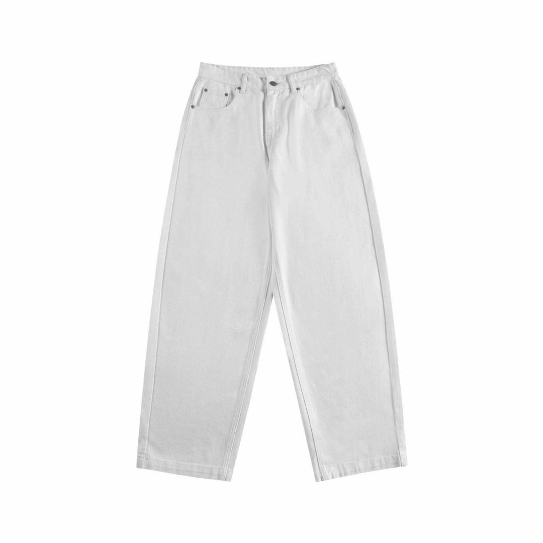 Damen High‑Waist Cropped-Jeans mit weitem Bein und Five‑Pocket Details Drune